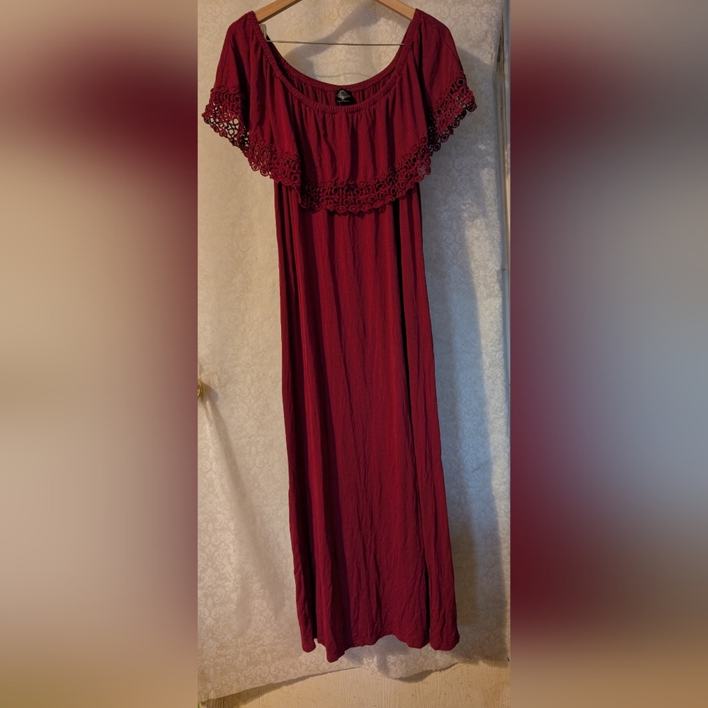 CalStyle BOHO MAXI Dress Sz. XL Red - Picture 3 of 15